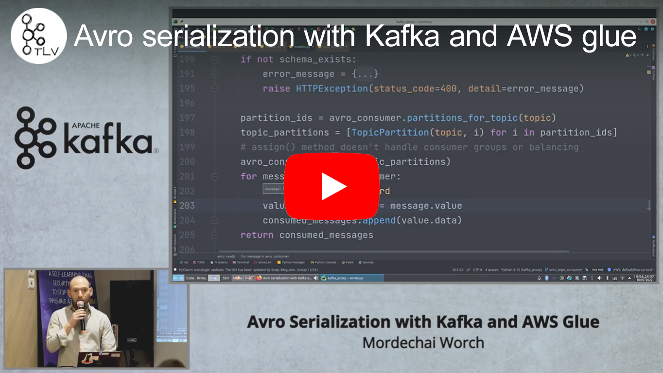 Avro Serialization with AWS Glue Video